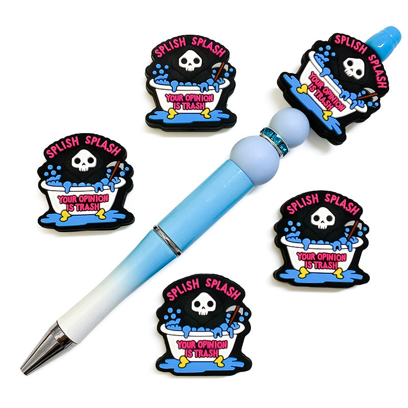 Wholesale 10pcs/pack Skull Beads DIY Silicone Focus Beads